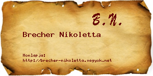Brecher Nikoletta névjegykártya