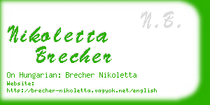 nikoletta brecher business card